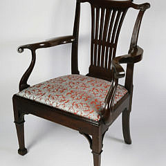 George III Carved Mahogany Open Armchair, late 18th Century