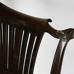 George III Carved Mahogany Open Armchair, late 18th Century