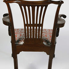 George III Carved Mahogany Open Armchair, late 18th Century