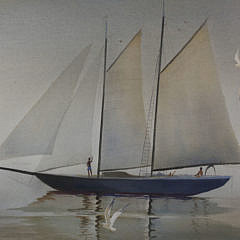 C. Robert Perrin Watercolor on Paper “Sailing in the Caribbean”