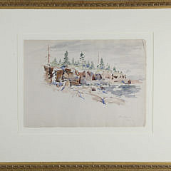 Vintage Watercolor “Bar Harbour Aug 46”