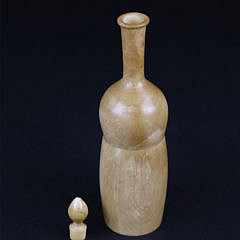 Large Antique Whale Ivory Bottle with Stopper, circa 1840