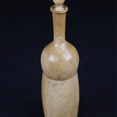 Large Antique Whale Ivory Bottle with Stopper, circa 1840