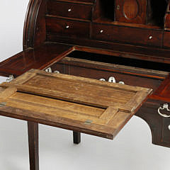 Important Chinese Export Cumshing Silver Mechanical Cylinder Desk, circa 1800