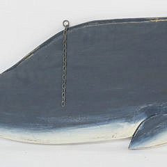 Large Carved and Painted Wood Hanging Whale Sign