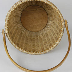 Arthur Martin Nantucket Basket, Round Open Swing Handle with Ivory Ears