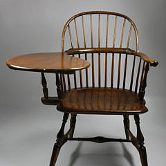 American Windsor Bow-Back Writing Armchair, New England, 18th Century