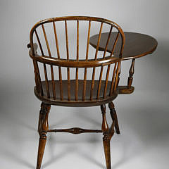 American Windsor Bow-Back Writing Armchair, New England, 18th Century