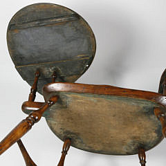 American Windsor Bow-Back Writing Armchair, New England, 18th Century