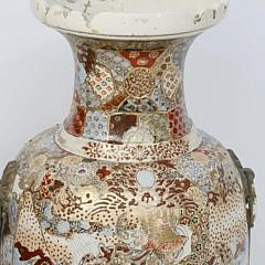 Signed Satsuma Temple Vase