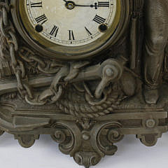 American Patinated Cast-Metal Sailor Clock, 3rd quarter of the 19th century