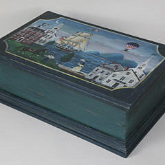 W. Northey Hand Painted Pine Trinket Box