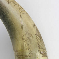 1845 American Folk Art Powder Horn