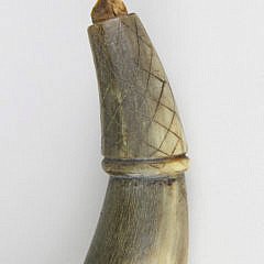 1845 American Folk Art Powder Horn