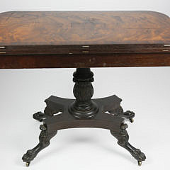 American Classical Mahogany Games Table, circa 1840