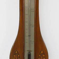 George III Inlaid Mahogany Wheel Barometer, c. 1790-1800