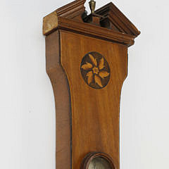 George III Inlaid Mahogany Wheel Barometer, c. 1790-1800