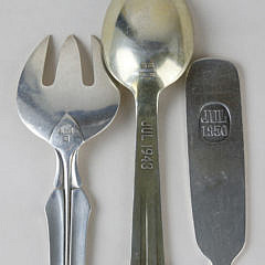 Two Danish Enameled S.S. “Yule” Spoons 1943 , 1950 by A. Michelsen, Copenhagen