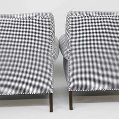 Pair of BSC “Paige” Houndstooth Upholstered Club Chairs