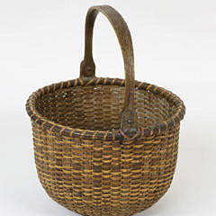 Antique Round Open Swing Handle Nantucket Basket