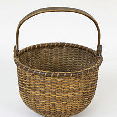 Antique Round Open Swing Handle Nantucket Basket