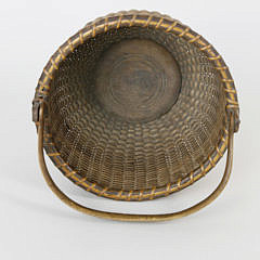 Antique Round Open Swing Handle Nantucket Basket