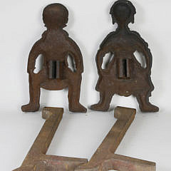 Pair of American 19th Century Cast Iron Figural Andirons