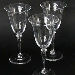 Set of 12 Signed Steuben Clear Crystal Glass Wine Glasses