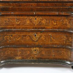 Italian Marquetry Walnut Slant Front Desk, 18th Century