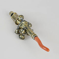 English Silver-Gilt and Coral Baby Rattle, late 18th century