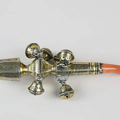 English Silver-Gilt and Coral Baby Rattle, late 18th century