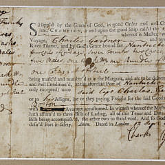 Rare 1748 Nantucket Shipping Document