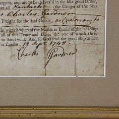 Rare 1748 Nantucket Shipping Document