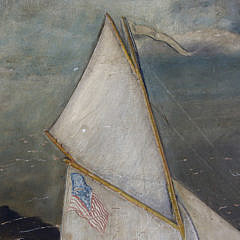 Folk Art Relief Carved Plaque of a Friendship Sloop, 19th Century