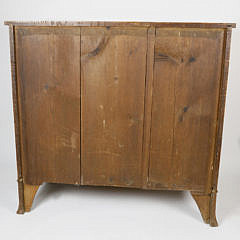 American Federal Bird’s Eye Maple Bow Front Chest of Drawers, circa 1810