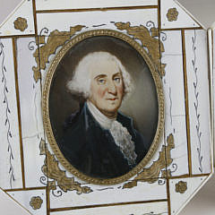 Pair of Miniature Portraits of George and Martha Washington, late 19th century