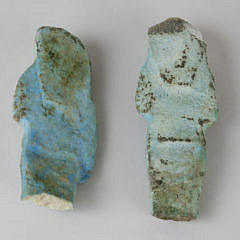 Two Egyptian Blue Faience Ushabti Late Ptolemaic, circa 305-30 B.C.