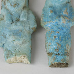 Two Egyptian Blue Faience Ushabti Late Ptolemaic, circa 305-30 B.C.