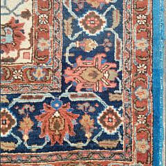 Vintage Blue and Rust Hue Hand Knotted Wool Persian Tabriz Carpet