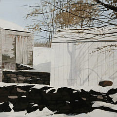 John Austin Tempera on Board “Grey Barn, Mansfield Depot, CT”