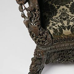 Exceptional Anglo-Indian Pierced and Carved Rosewood Settee, 19th Century