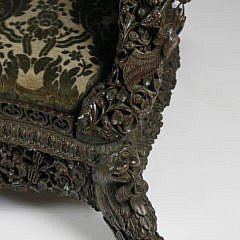 Exceptional Anglo-Indian Pierced and Carved Rosewood Settee, 19th Century