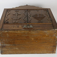 Maritime Carved and Inlaid Hanging Cabinet, circa 1880