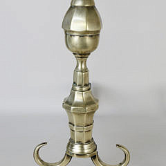 Pair of Fine Philadelphia Brass Andirons, late18th Century