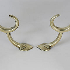 Pair of Fine Philadelphia Brass Andirons, late18th Century