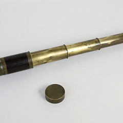 Brass and Mahogany Five-Draw Captain’s Spyglass, 19th Century