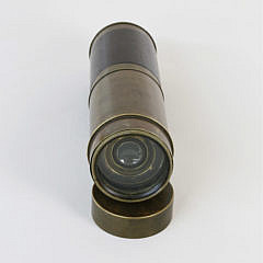 Brass and Mahogany Five-Draw Captain’s Spyglass, 19th Century