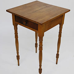 American Sheraton Cherry and Mahogany One Drawer Stand, circa 1810