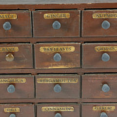 American 28 Drawer Grain Painted Apothecary Cabinet, mid 19th Century