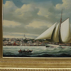 Salvatore Colacicco Oil on Panel “Portrait of the Schooner “Felicity” Entering Nantucket Harbor”